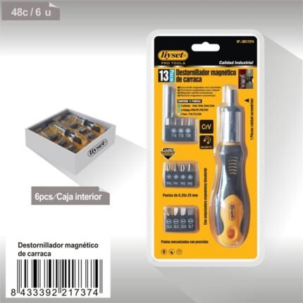 DESTORNILLADOR MAGNETICO DE CARRACA 13PCS