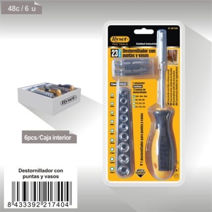 DESTORNILLADOR CON PUNTAS Y VASOS 23PCS