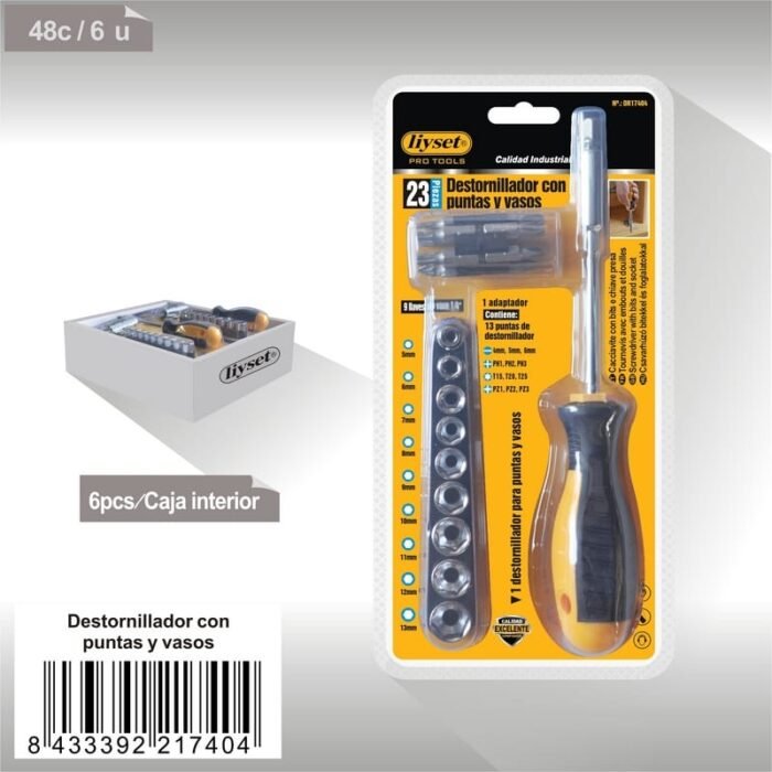 DESTORNILLADOR CON PUNTAS Y VASOS 23PCS - Image 1