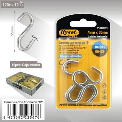 GANCHOS CON FORMA DE S 4PCS S4X35MM091/06-03