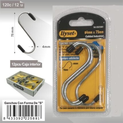 GANCHOS CON FORMA DE S 3PCS S-4X75MM097/05-02