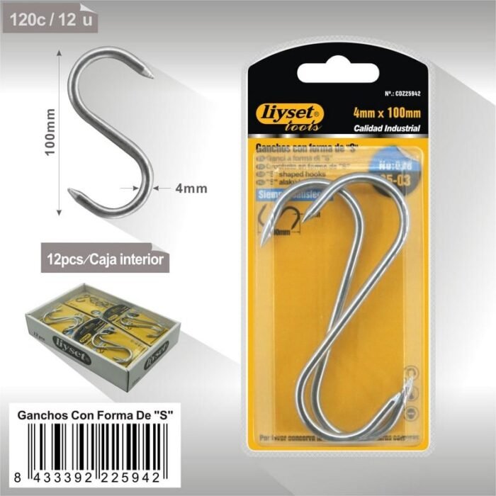 GANCHOS CON FORMA S 2PCS S-4X100MM098/05-03 - Image 1