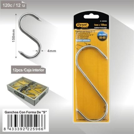 GANCHOS CON FORMA S 2PCS S-4X150MM098/05-05