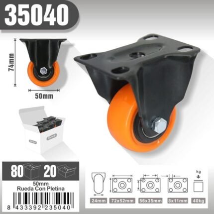 RUEDA CON PLETINA 25050ZOFPVC50MM