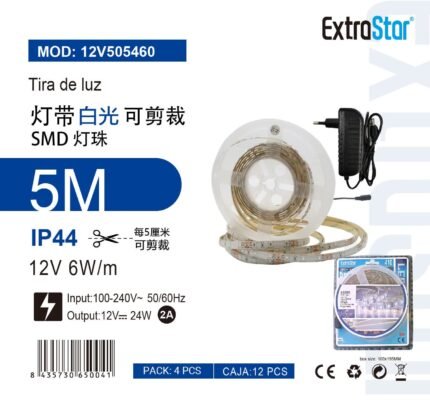 ΤΑΙΝΙΑ LED ΜΕ ΛΕΥΚΟ ΦΩΣ 5M