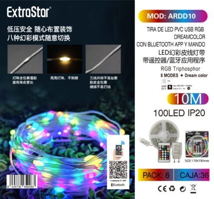 ΤΑΙΝΙΑ LED PVC RGB DREAMCOLOR ΜΕ ΤΗΛΕΧΕΙΡΙΣΤΗΡΙΟ ΚΑΙ BLUETOOTH ΕΛΕΓΧΟ 10Μ