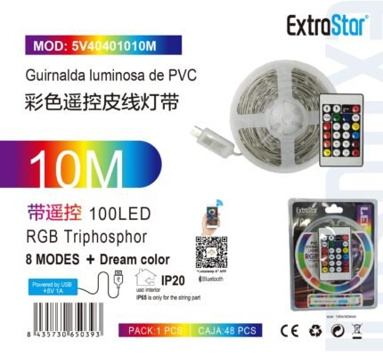 ΧΡΩΜΑΤΙΣΤΗ ΤΑΙΝΙΑ LED 10M 100LED PVC ΚΑΙ ΤΗΛΕΧΕΙΡΙΣΤΗΡΙΟ