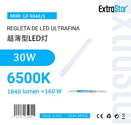 LAMPARA DE PURIFICACION LED 90CM 30W 2700LM 6500K LUZ FRIA
